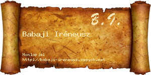 Babaji Iréneusz névjegykártya